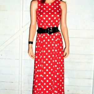 Vintage Jamie Brooke Red White Polka Dot Dress M